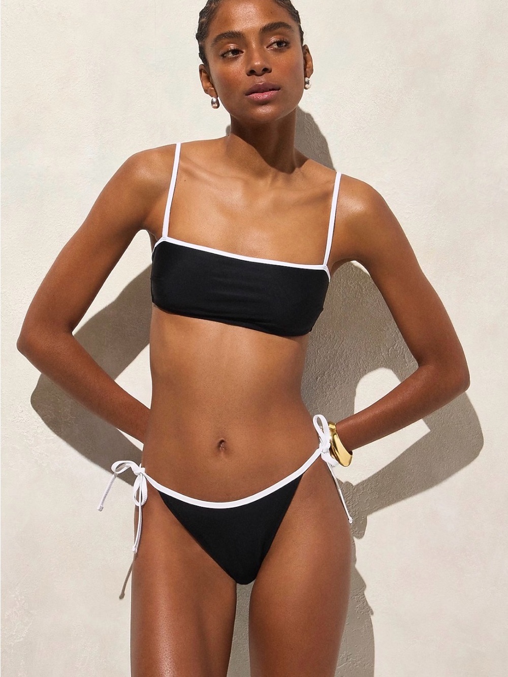 J. Crew Black Bikini with White Trim - Women Swim